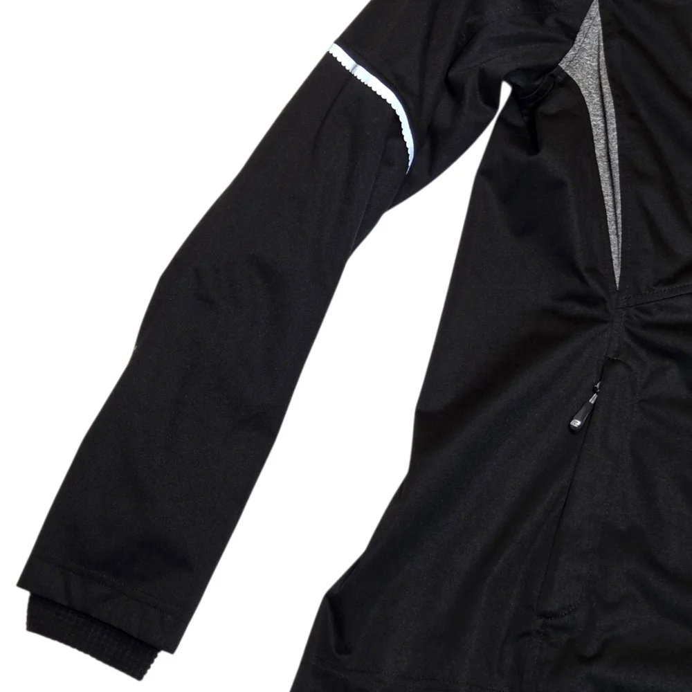Road Runner Sports Ruffle Zip Running Jacket Black Reflective Athletic Medium - Picture 4 of 14